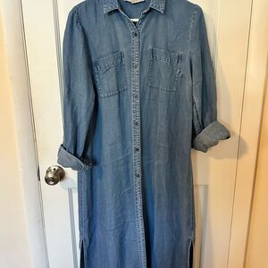 LOFT Blue Denim Maxi Dress